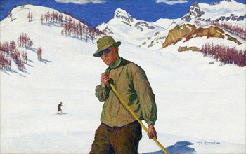 Skier, 1899. Creator: Giacometti, Giovanni (1868-1933).