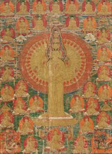Thangka of the thousand-armed Avalokitesvara, 18th century. Creator: Tibetan culture.