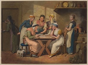 The Fortune Teller in the Kitchen. Scenes of life during the Biedermeier period. Creator: Opiz, Georg Emanuel (1775-1841).