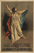 The French Communist Party calls to the union and effort for France and the Republic, 1946. Creator: Gill, André, (after) (1840-1885).