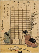 The Ninth Month (Kugatsu), from an untitled series of Twelve Months, 1792. Creator: Utamaro, Kitagawa (1753-1806).