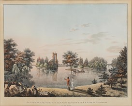 View of the Franzensburg in the castle gardens of Laxenburg, 1815. Creator: Welker, Ernst (1784-1857).