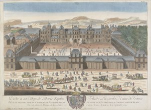 View of the Palace of Fontainebleau, 1725. Creator: Aveline, Antoine (1691-1743).