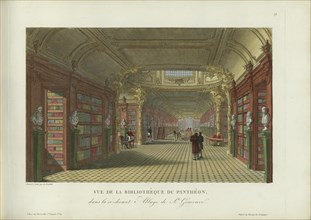 Vue de la bibliothèque du Panthéon, dans la ci-devant abbaye de Sainte-Geneviève, 1817-1824. Creator: Courvoisier-Voisin, Henri (1757-1830).