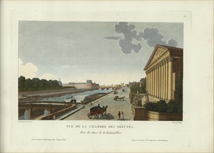 Vue de la Chambre des députés, prise du quai de la Grenouillère, 1817-1824. Creator: Courvoisier-Voisin, Henri (1757-1830).