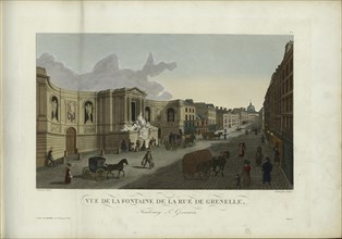 Vue de la fontaine de la rue de Grenelle faubourg Saint-Germain, 1817-1824. Creator: Courvoisier-Voisin, Henri (1757-1830).