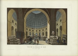 Vue de la halle au blé et de sa belle coupole, 1817-1824. Creator: Courvoisier-Voisin, Henri (1757-1830).