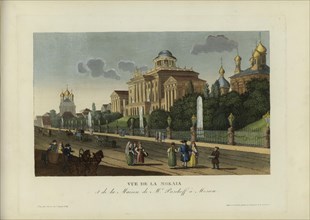 Vue de la Mokala, et de la maison de Monsieur Pasckoff à Moscou, 1817-1824. Creator: Courvoisier-Voisin, Henri (1757-1830).