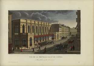 Vue de la nouvelle salle de l'opéra, prise de la rue de Provence, 1817-1824. Creator: Courvoisier-Voisin, Henri (1757-1830).