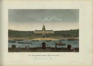 Vue de l'hôtel royal des Invalides, prise du Cours-la-Reine, 1817-1824. Creator: Courvoisier-Voisin, Henri (1757-1830).