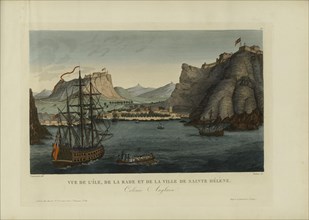 Vue de l'île, de la rade et de la ville de Sainte-Hélène, 1817-1824. Creator: Courvoisier-Voisin, Henri (1757-1830).