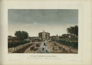 Vue de l'Observatoire royal, prise de la grille du jardin du Luxembourg, 1817-1824. Creator: Courvoisier-Voisin, Henri (1757-1830).