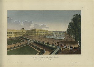 Vue du château de Versailles, du côté des jardins, 1817-1824. Creator: Courvoisier-Voisin, Henri (1757-1830).
