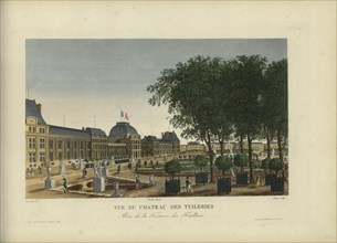 Vue du château des Tuileries, prise de la Terrasse des Feuillants, 1817-1824. Creator: Courvoisier-Voisin, Henri (1757-1830).