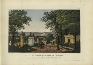 Vue du cimetière du Père de Lachaise, prise du tombeau de l'abbé Delille, 1817-1824. Creator: Courvoisier-Voisin, Henri (1757-1830).