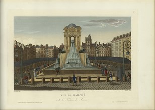 Vue du marché et de la fontaine des Innocents, 1817-1824. Creator: Courvoisier-Voisin, Henri (1757-1830).