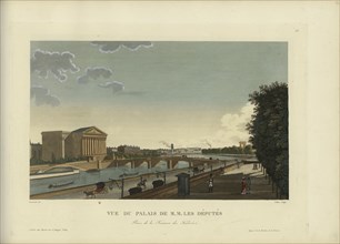 Vue du Palais de M.M. les députés, prise de la terrasse des Tuileries, 1817-1824. Creator: Courvoisier-Voisin, Henri (1757-1830).