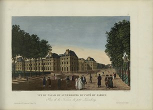 Vue du palais du Luxembourg du côté du jardin, prise de la terrasse du Petit-Luxembourg, 1817-1824. Creator: Courvoisier-Voisin, Henri (1757-1830).