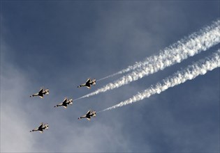 Thunderbirds, 76th Navy celebrations, Nellis AFB, Las Vegas, Nevada, USA, 2022. Creator: Ethel Davies.