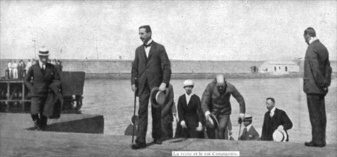 'Les Evenements de Grece; Apres avoir quitte la terre grecque, le 14 juin, a bord du yacht..., 1917. Creator: Unknown.