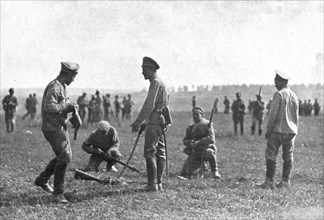 'Ramenés au Devoir; Arretes dans leur debandade, des soldats qui avaient abandonné leur..., 1917. Creator: Unknown.