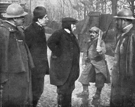Clemenceau; M.Clemenceau, in the forest of Apremont, between a general and a soldier',1917 Creator: Unknown.