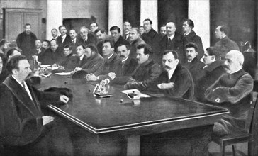 In Soviet Russia; Elected officials prevented from sitting.., 1917. Creator: Unknown.