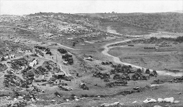 Distant Fronts, In Palestine; Bivouac of a division in the mountains of Judea, 1917. Creator: Unknown.