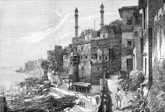 Ghaut at Benares, 1876. Creator: Unknown.