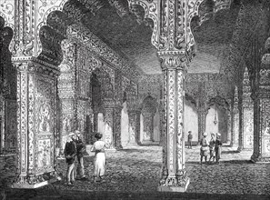 The Royal Visit to India: Interior of the Dewan-I-Khas, in the Palace at Delhi, 1876. Creator: Unknown.