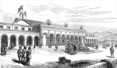 The Prince of Wales in India: palace built in two months by the Maharajah of Cashmere...1876. Creator: Unknown.