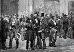 American Sketches: scene in the Rotunda, Washington, 1876. Creator: Felix Elie Regamey.