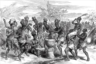 Lieutenant Cameron's Sketches in Central Africa: Wedding Dance at Kibaiyeli, 1876. Creator: Unknown.