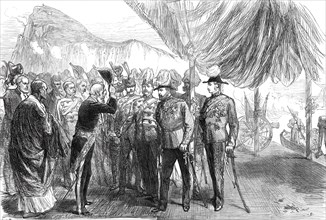 The Prince of Wales at landing at Gibraltar, from a sketch by our special artist, 1876. Creator: C.R..