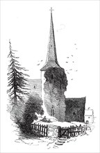 Leaves from a Sketch-Book - Bits of Kent: Eynsford Church, 1876. Creator: Unknown.