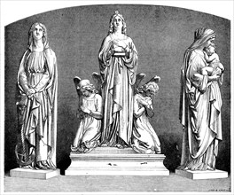 Faith, Hope and Charity - sculpted by J. Thomas, 1858. Creator: Harvey Orrin Smith.
