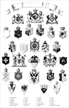 Heraldic crests, 1858.  Creator: Unknown.