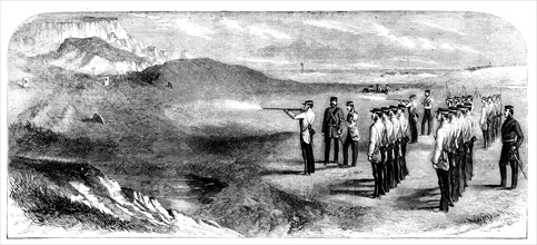 The Hon. Artillery Company of London Practising with the Rifle at Seaford, Sussex, 1858. Creator: Unknown.