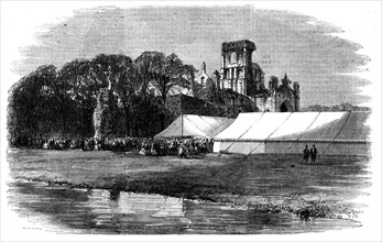Meeting of the British Association at Leeds - the Horticultural Fete at Kirkstall Abbey, 1858. Creator: Unknown.