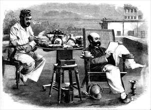 Chota Haziree, or Little Breakfast, in India, from a photograph by A. Williamson, 1858. Creator: Unknown.