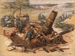 'Autour de la Bataille; Mortier de 370', 1918. Creator: Unknown.