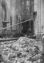 ' "La Guerre a L'Allemande"; La nef de l'eglise Saint-Gervais, atteinte par le canon a longue...1918 Creator: Unknown.