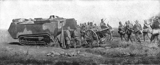 'La Replique de Foch: La Deuxieme victoire de la Marne; Char d'assaut ramenant du combat..., 1918. Creator: Unknown.