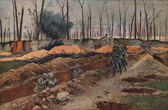'Sur les Champs de Bataille de 1918; au sommet du Mont Renaud', 1918. Creator: Francois Flameng.