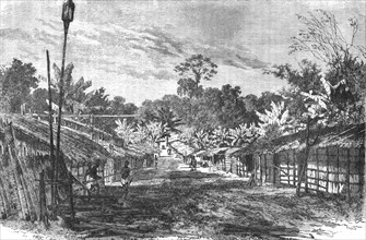 'Pahouin village; The Gaboon.', 1875. Creator: Unknown.