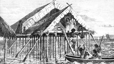 ''Embarkation of Guajiros; A Visit to the Guajiro Indians of Maracaibo, Venezuela', 1875. Creator: A Goering.