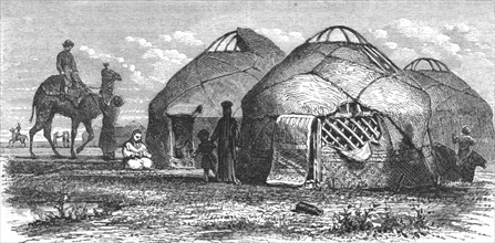 'Calmuck encampment; A Journey on the Volga', 1875. Creator: Nicholas Rowe.