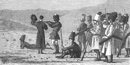 'Cossack's at shooting practice; The Caucasus', 1875. Creator: Unknown.