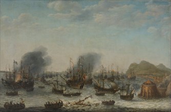 The Defeat of the Spanish at Gibraltar by a Dutch Fleet under the Command of Admiral Jacob van Heems Creator: Adam Willaerts.