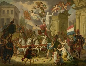 Allegory of the Triumphal Procession of the Prince of Orange, the Future King Willem II, as the Hero Creator: Cornelis van Cuylenburg.
